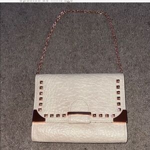 Elegant cream rose gold studded purse